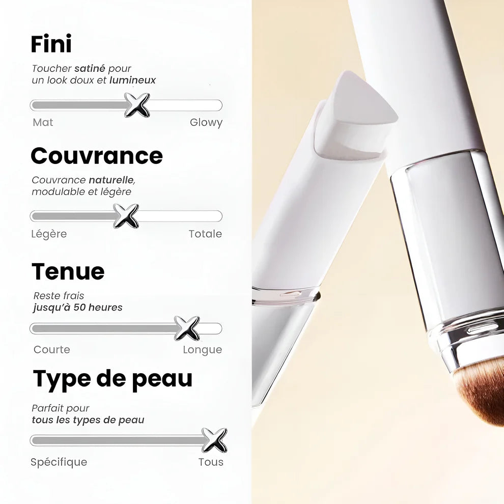 Fond de teint 2-en-1 avec pinceau intégré